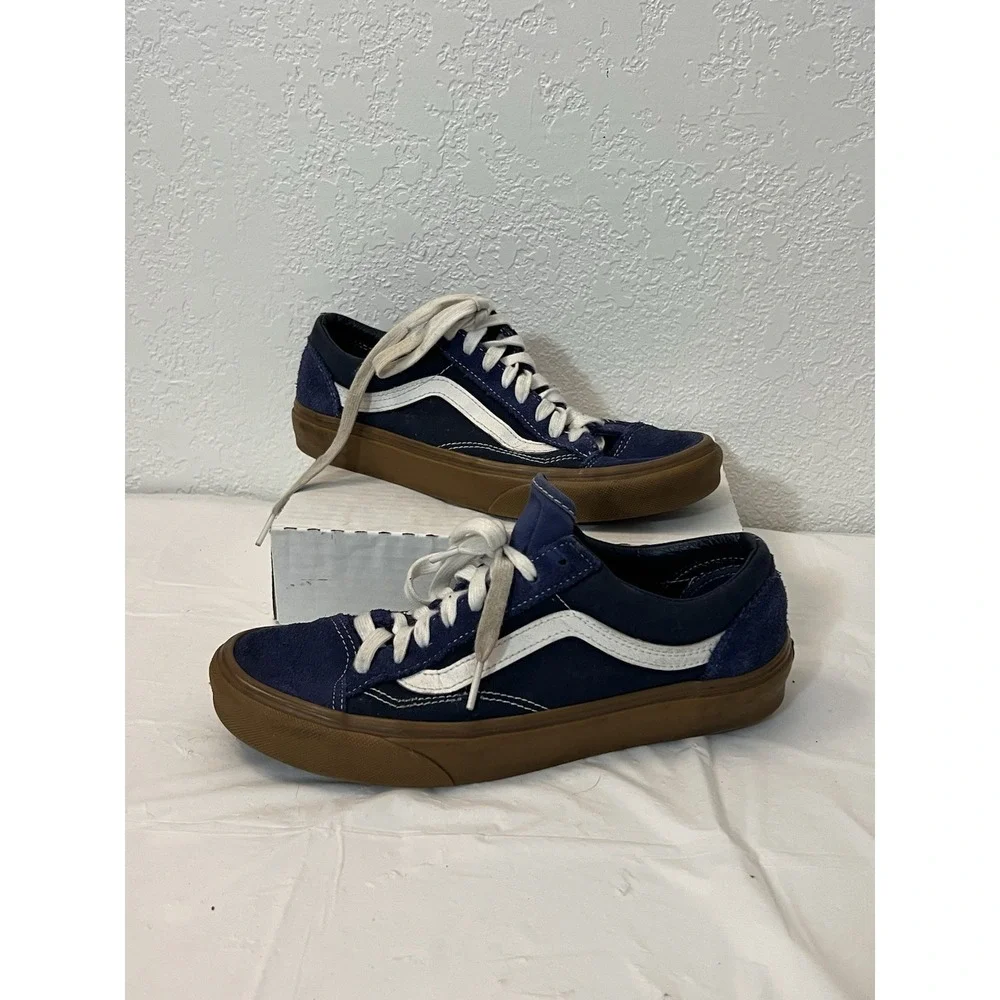 Vans 507698 Lace Up Navy Blue White Mens 8 Womens 9.5 Old Skool Skateboard
